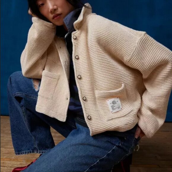 Urban Outfitters Jackets & Blazers - BDG Jersey Chore Waffle Shirt Top Urban Outfitters Buttondown Jacket XL